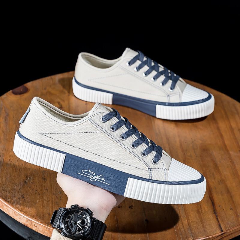 Men'S Canvas Shoes Low-Top Biscuit Shoes Men'S Cloth Shoes Breathable Board Shoes Casual Shoes