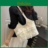 Elegant Solid Color Lace Decoration Women Casual Shoulder Bag For Casual Outings