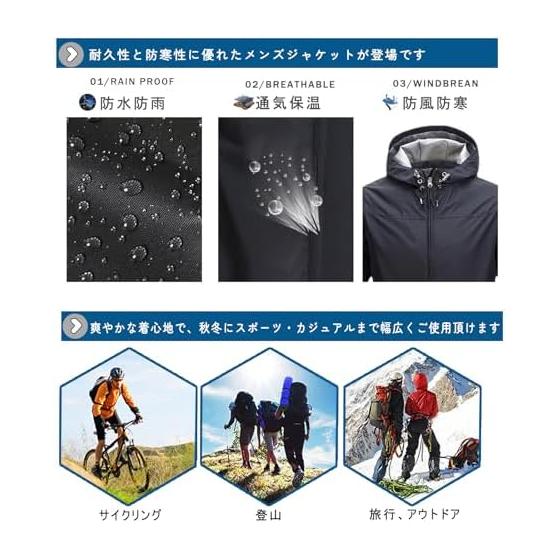 [ANONIE] Windbreaker Jacket Men's Coat Casual Outdoor Stadium Jacket Windproof Lightweight Plain Large Size Autumn/Winter Clothes M~3XL