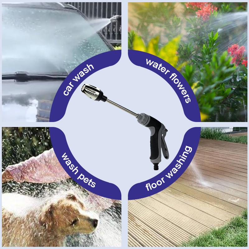 SEAMETAL Pistol de apă de înaltă presiune Duza metalică reglabilă pentru pulverizare Mâner anti-alunecare Aspersor cu jet de apă Pentru uz casnic, grădină, spălarea mașinii