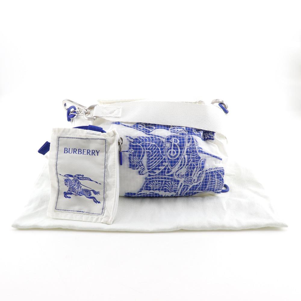 BURBERRY ML Duffle XS Shoulder Bag 8080796 3-way crossbody bag White blue Nylon unisex Used