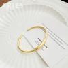 100% Solid 925 Sterling Silver Metal Bracelet for Women Men Gold Color Handmade Simple Bracelet Birthday Gift S-B451