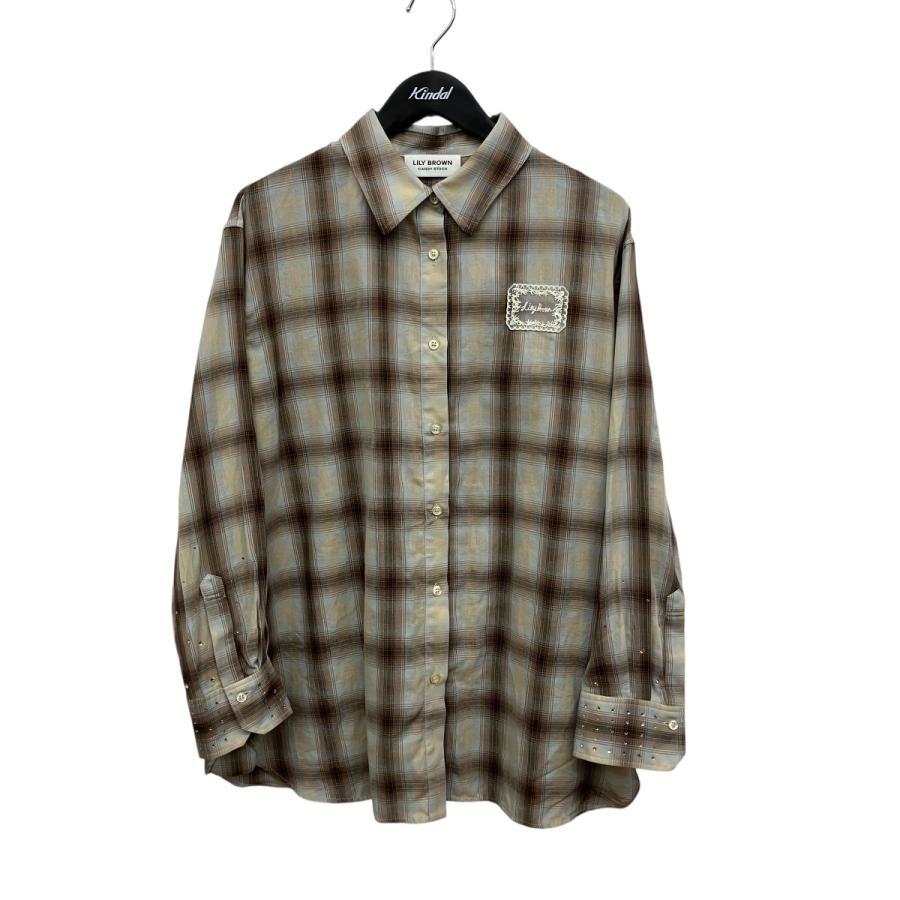 [Price reduction] Lily Brown check shirt LWFB251810 Brown x Beige Size: ONE (Frespo Higashiosaka store)