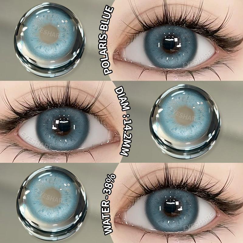 Eyeshare 1 Paar Big Eyes Farbige Kontaktlinsen Natürliche Braune Linsen Graue Pupillen Beauty Make-up Softlens