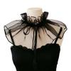 Eleganter Rüschen-Falschkragen Schal Transparenter Netz-Organza Abnehmbarer Kragen Vintage Schal Schulterwärmer für Viktorianische Blusen