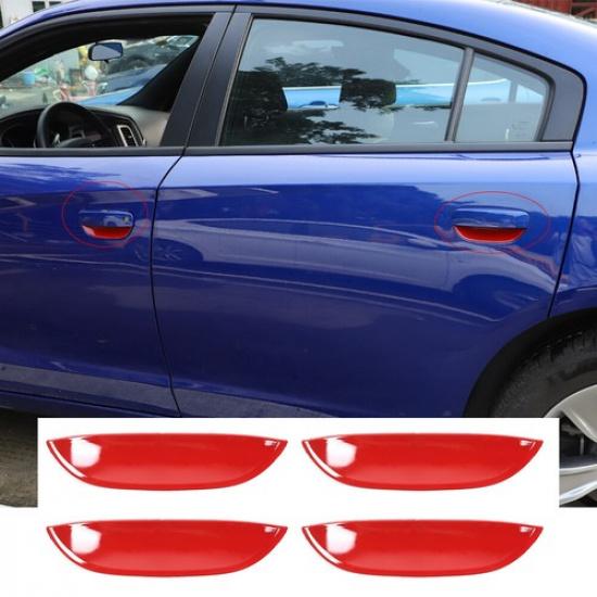 

4x Exterior Door Handle Bowl Decor Cover Trim Bezel for Dodge Charger 2011+ Red