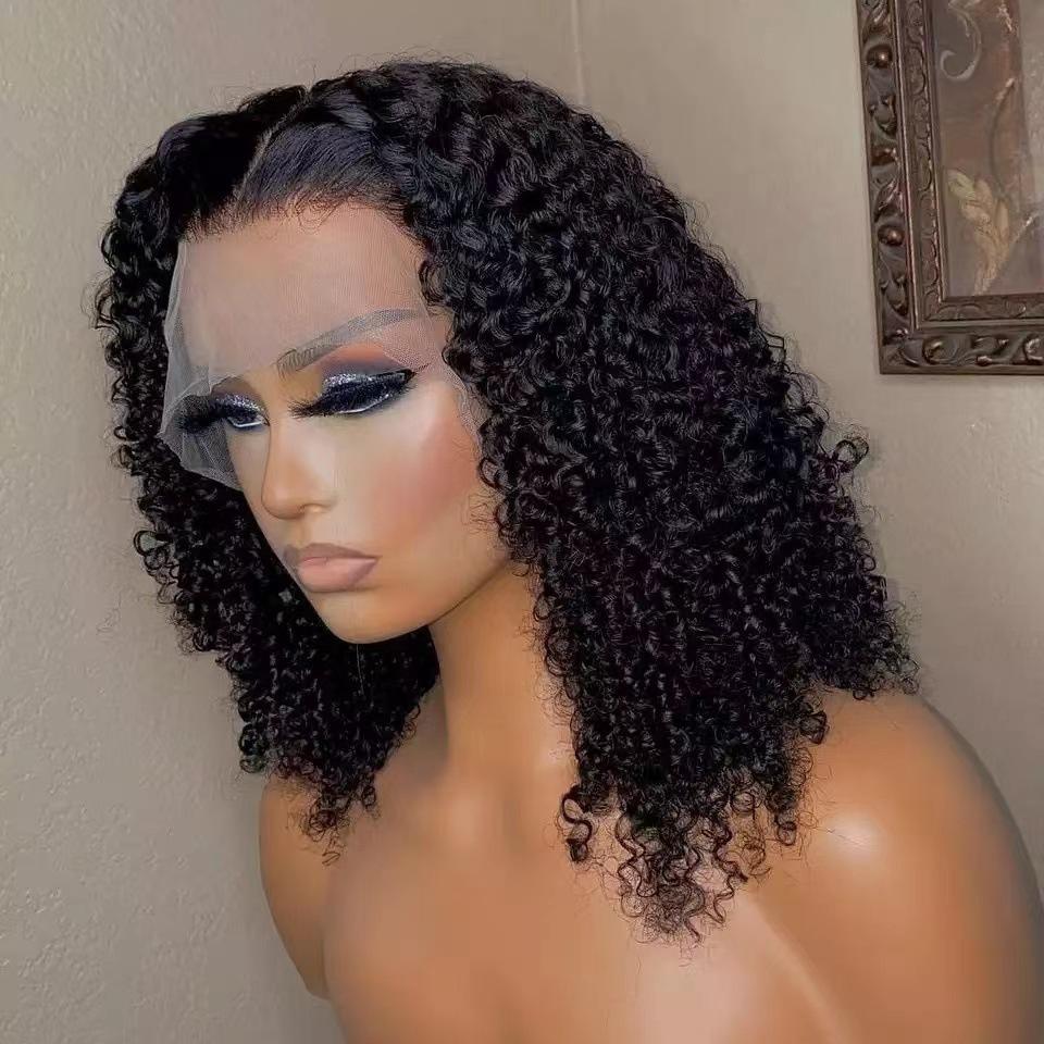 Front Lace Wig, Lace Headgear Women's African Small Roll Wig High Temperature Silk Chemical Fiber Long Curly Wig Spot