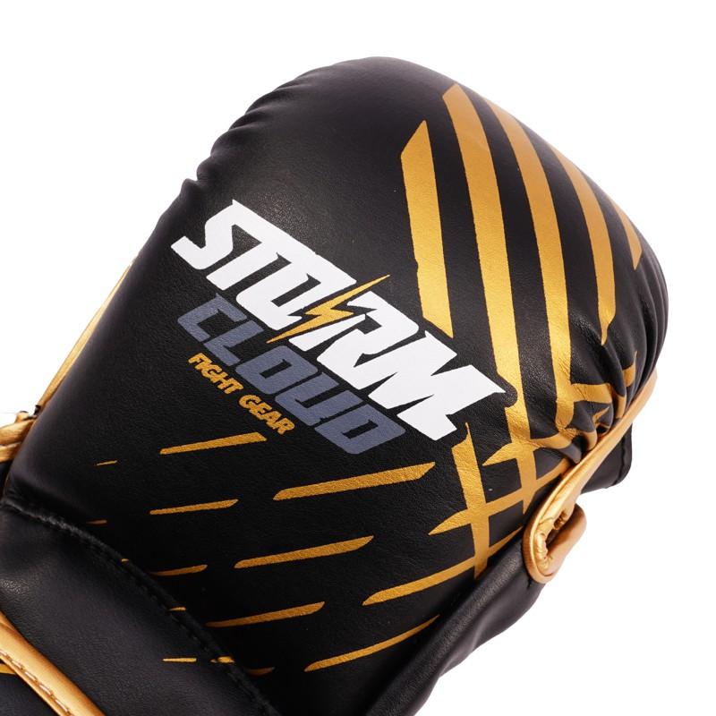 Stormcloud Lynx Mma Sparring Gloves Black/Gold 7Oz M/L