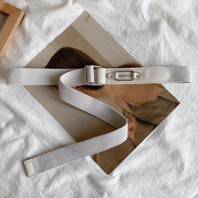 

Женский ремень из холста в стиле ретро класса люкс — дизайн без проколов, универсальный, подходит для джинсов, модная студенческая мода