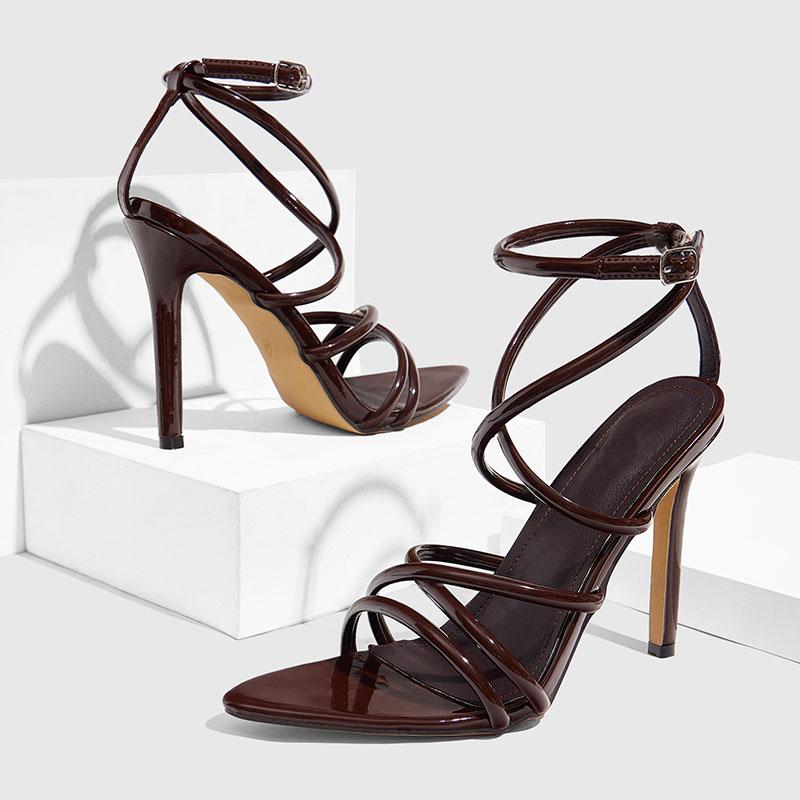 

Мода Мода Перекрещенные Женские Тонкие Каблуки Босоножки Обувь Женская Узкая Бретелька Обувь Острый Носок Женские Босоножки на Каблуке Туфли 36 коричневый