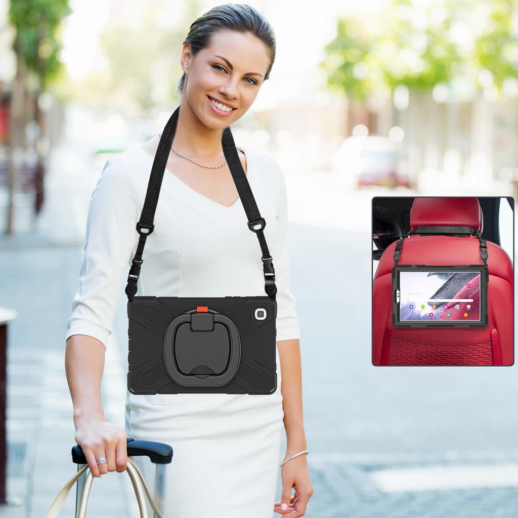 360 Rotating Stand Strap Case for Samsung Galaxy Tab A7 Lite 8.7 A10.1 A8 10.5 S6 Lite 10.4 Hybird Armor Protective Tablet Cover