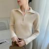 2025 A/W Women's Ribbed Cashmere Half-Zip Stand Collar Sweater