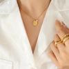 Korean Romantic Moon Pendant Freshwater Pearl Necklace for Women - 18K Gold-Plated Titanium Steel Clavicle Chain