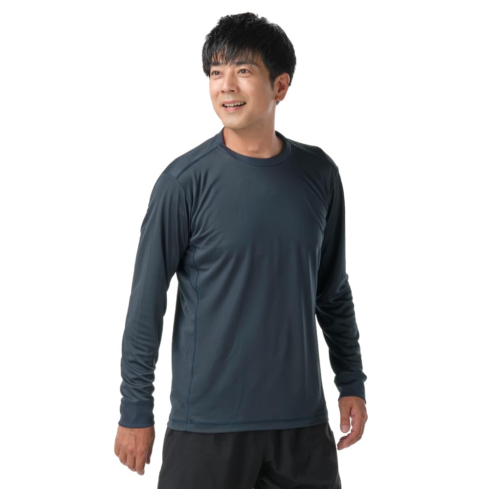 RAKU L [Phiten] T-shirt, Navy,