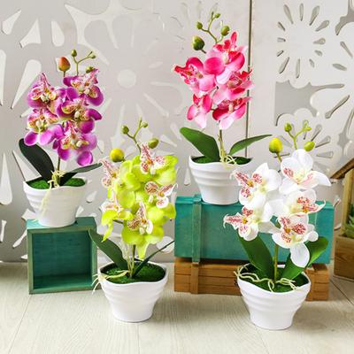 Künstlicher Blumentopf Phalaenopsis Bonsai Ornament Balkon Home Landschaft Dekor