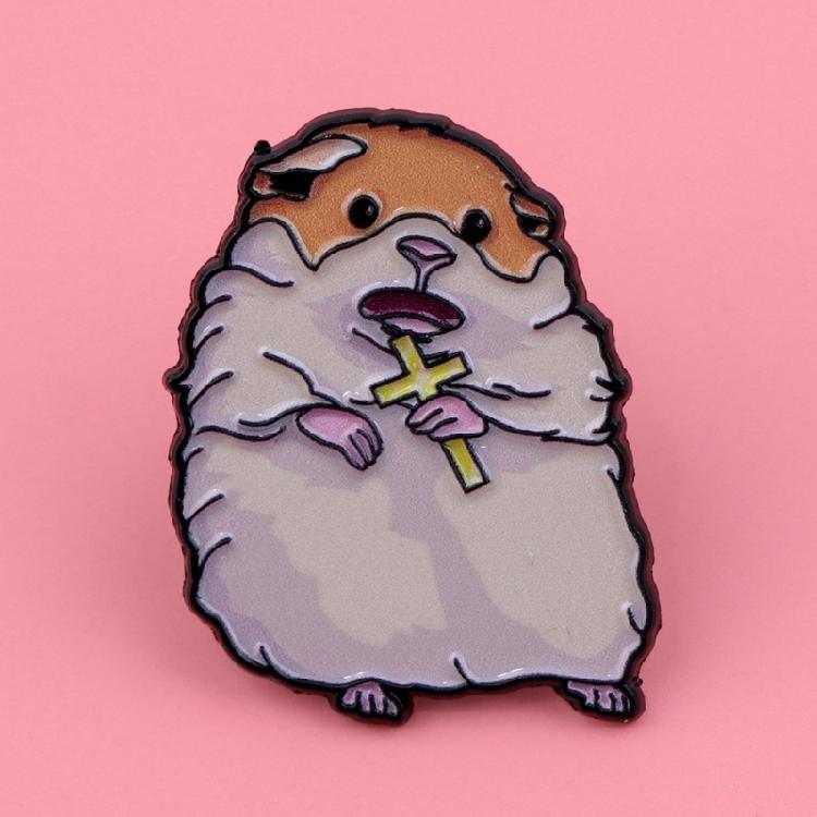 Decorative Hamster Brooch Enameled Pin Accessory for Animal Lovers Portable for Parties Supplies Weddings and Festivals