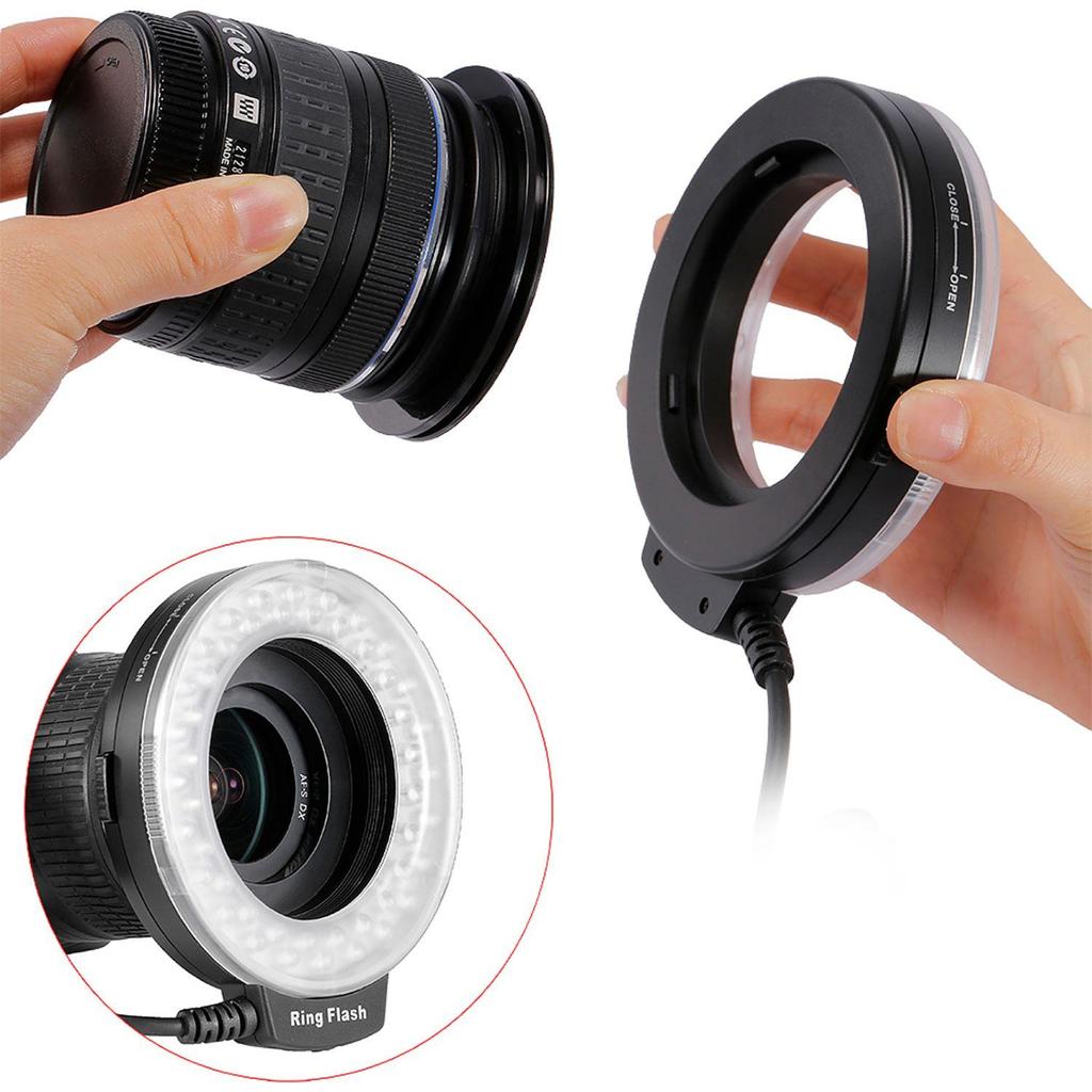 Neewer 48 Macro LED Ring Flash Light Includes 4 Diffusers (Clear, Warming, Blue, White) for Canon, Nikon, Panasonic, Olympus, Pentax DSLR