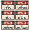 Putuo Decor Beware Vintage Tin Sign Funny Warning Danger Plaque Metal Wall Poster Painting for Room House Shop Bar Man Cave
