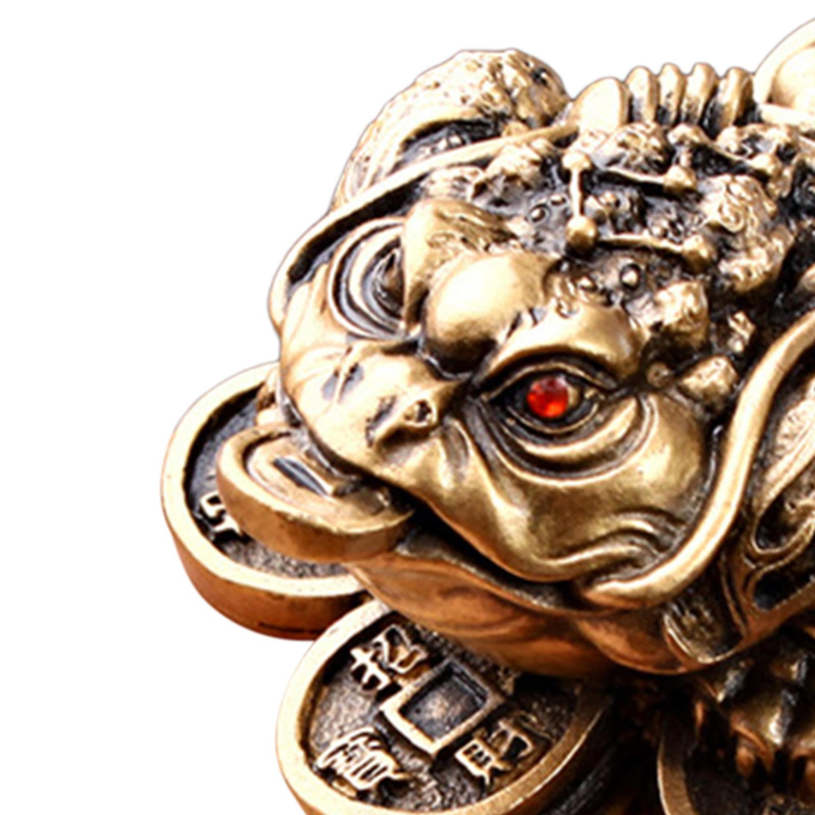 Смола мини-китайская статуя лягушки на удачу — фото 2