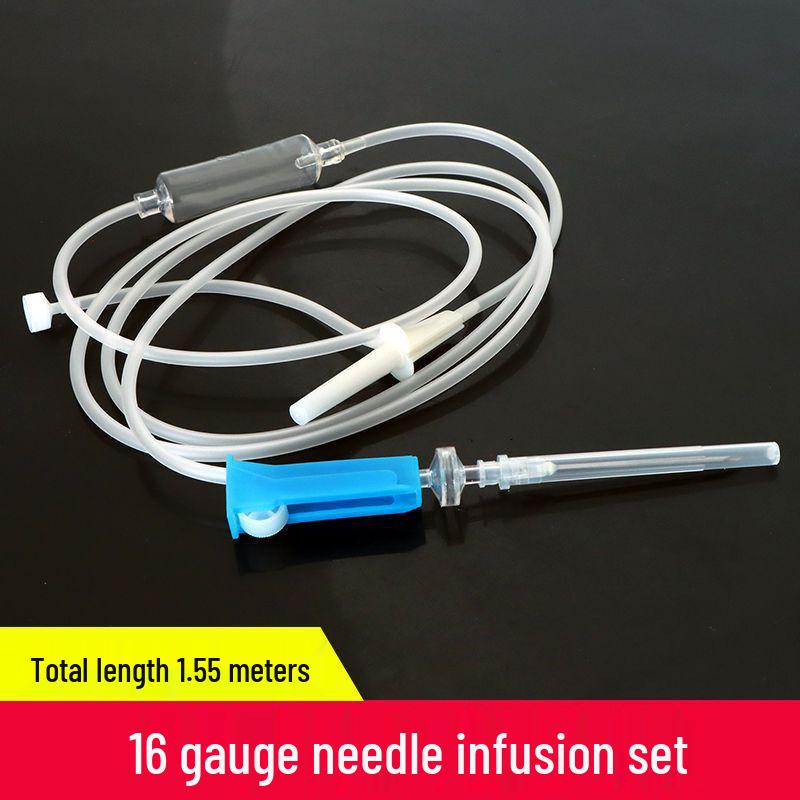 Disposable Veterinary IV Infusion Set with Drip Injection Tubing and Needle
