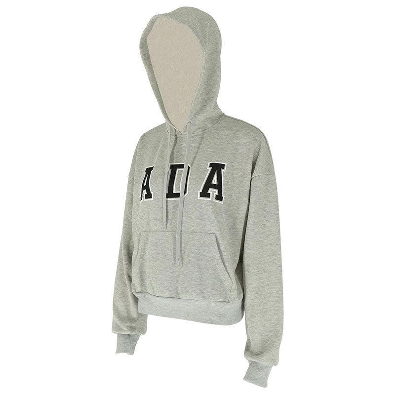 European & American Casual Loose Letter Hooded Sweatshirt - Women's Plus Velvet Warm Clothing