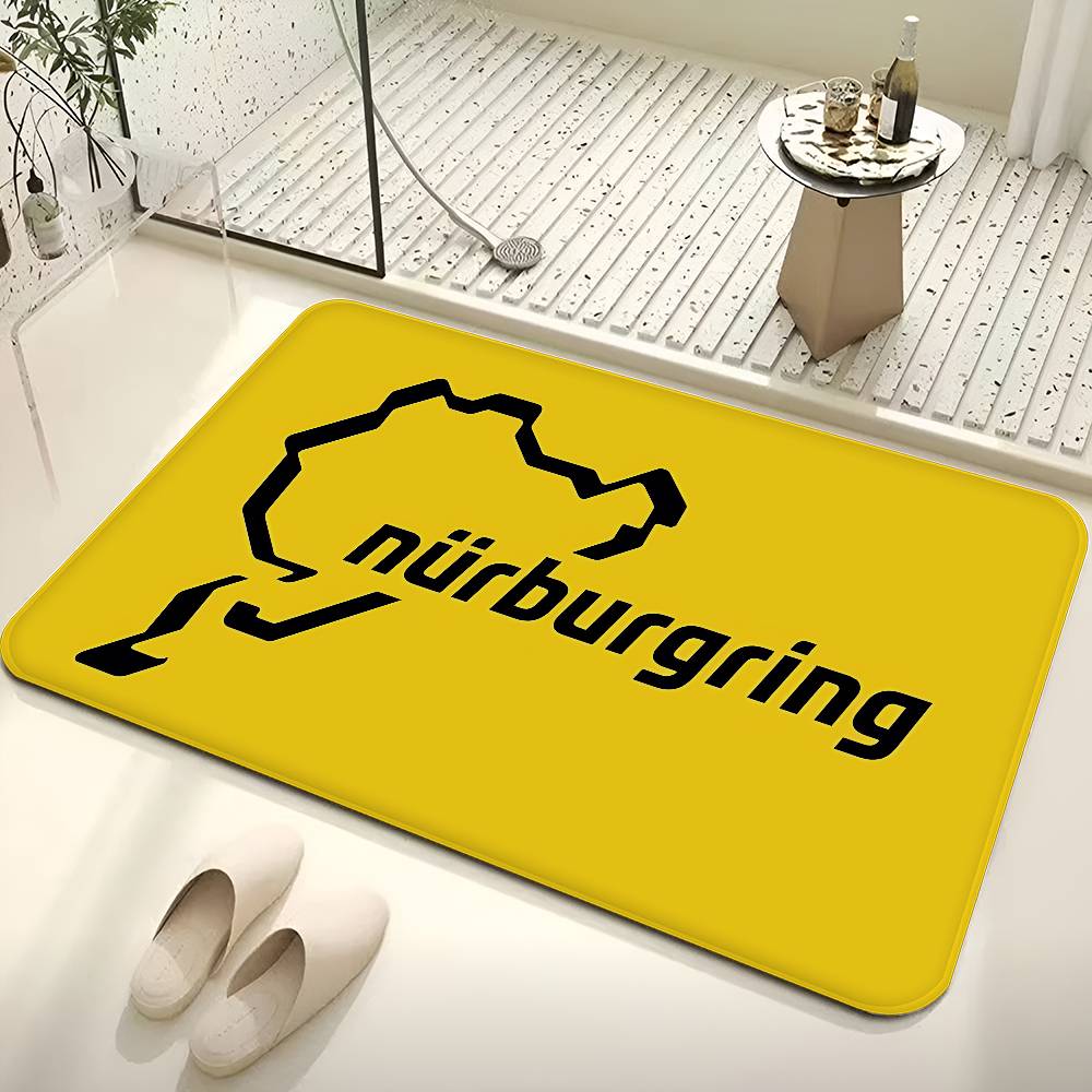 N-Nurburgrings Logo Hallway Carpet INS Style Soft Bedroom Floor House Laundry Room Mat Anti-skid Bedside Area Rugs