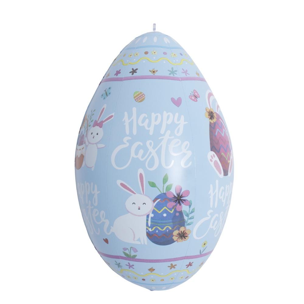 

16 Inch Giant Easter Egg PVC Balloon Garden Pendant Ornament Inflatable Ball Colorful Rabbit Pattern Easter Outdoor Party Decor синий