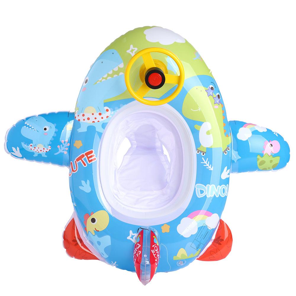 Fashion Cute Airplane Kids Swimming Ring Inflatable Baby Seat Float Thickened Safe Summer Pool Beach Water Entertainment