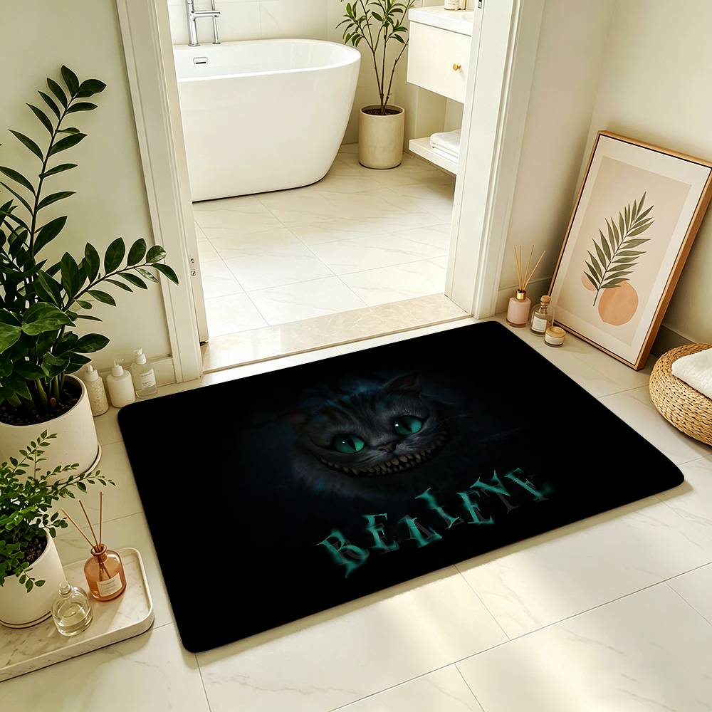Anime C-cheshire Cat Carpet Bathroom Anti-slip Mat Door Mat Home Decoration Mat Entrance Door Mat Scratch-resistant Door Mat