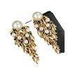 Charm Female White Pear Tree Leaf Drop Dangle Earrings Cute Gold Color Party Jewelry For Women