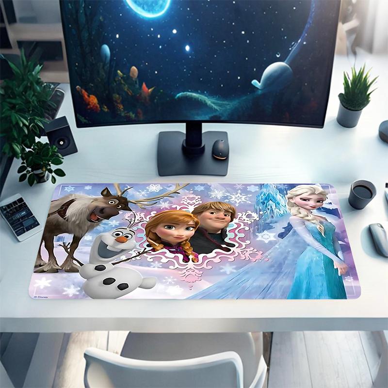 1Pc Frozen Friends Adventure Gaming Mouse Pad Keyboard Desk Mat Non-slip Rubber Lock Edge Waterproof Computer Mousepad for Office Home Decor Ey117