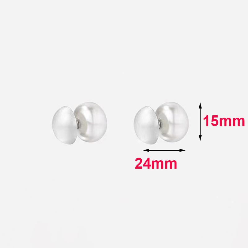 Real 925 Silver Matte Surface Arc Pearl Stud Earrings For Women Classic Fine Jewelry Exquisite Accessories