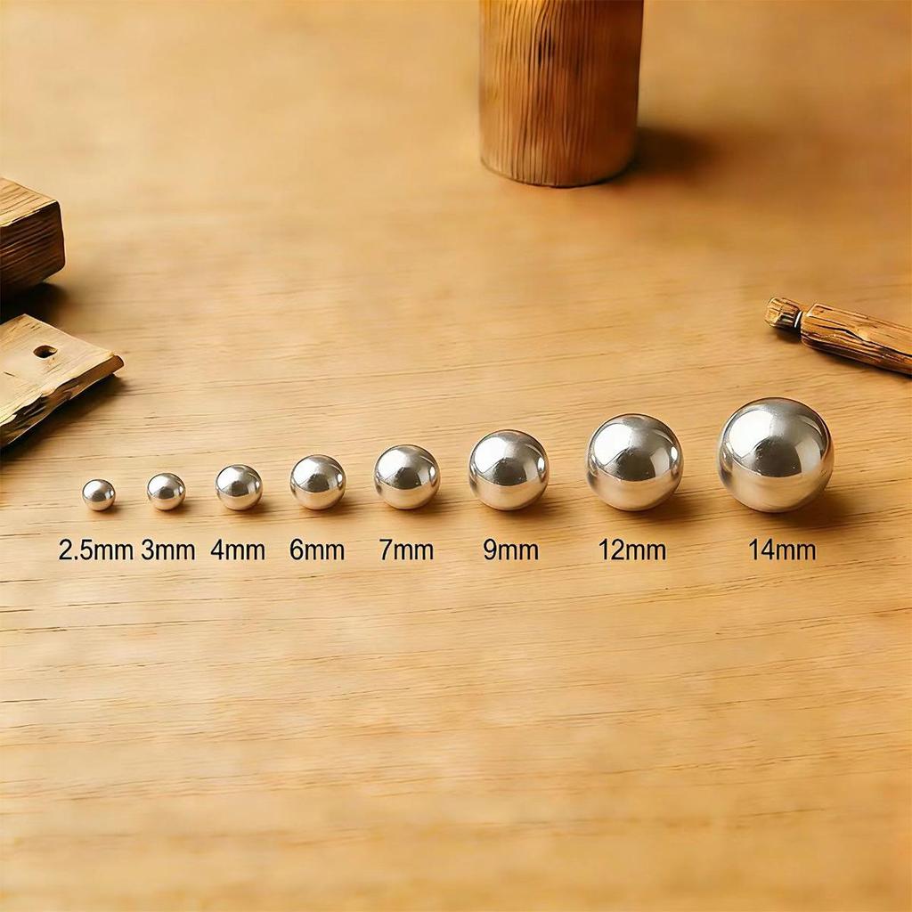 925 Sterling Silver Solid and Hollow Beads - DIY Jewelry Accessories with Bright Round Loose Beads
