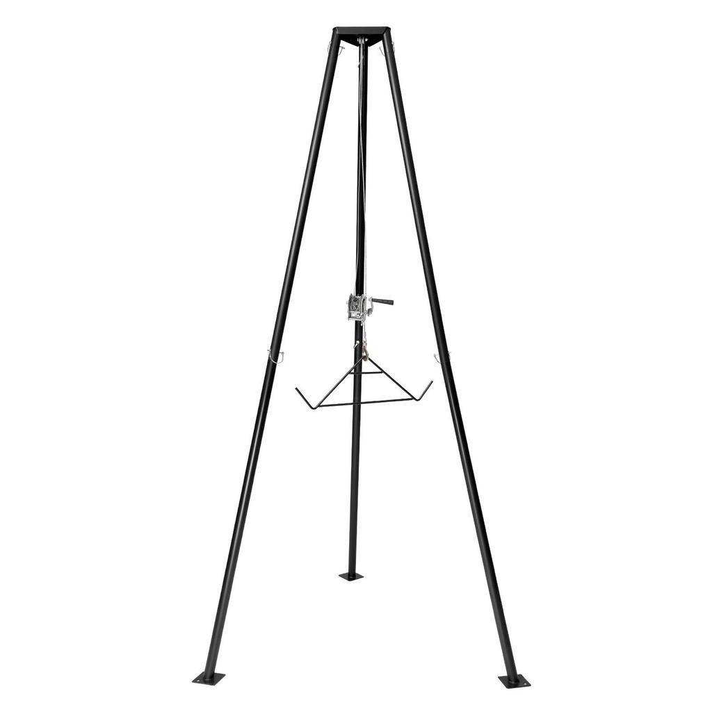 Tripod Deer Hoist, 500 Lbs Load Capacity, Hunting Game Hoist Winch Lift with Gambrel & Manual Winch, Hunting Game Skinning and Cleaning Accessory for