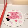 Ins Style Cute Modern Pink Puppy Toilet Bathroom Door Mat Shower Room Non-slip Absorbent Foot Mat