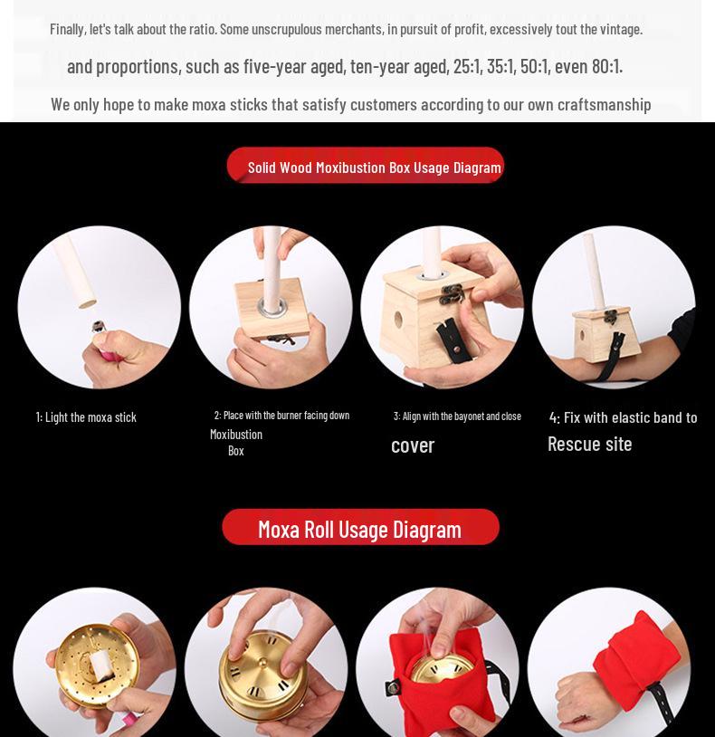 Aged Wild Qichun Moxa Sticks – 1.8x20cm Pure Moxibustion Rolls, Authentic Wool Moxa Bundle