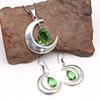 Peridot   Gemstone Pendant Jewelry Set Quartz Necklace 18-20''