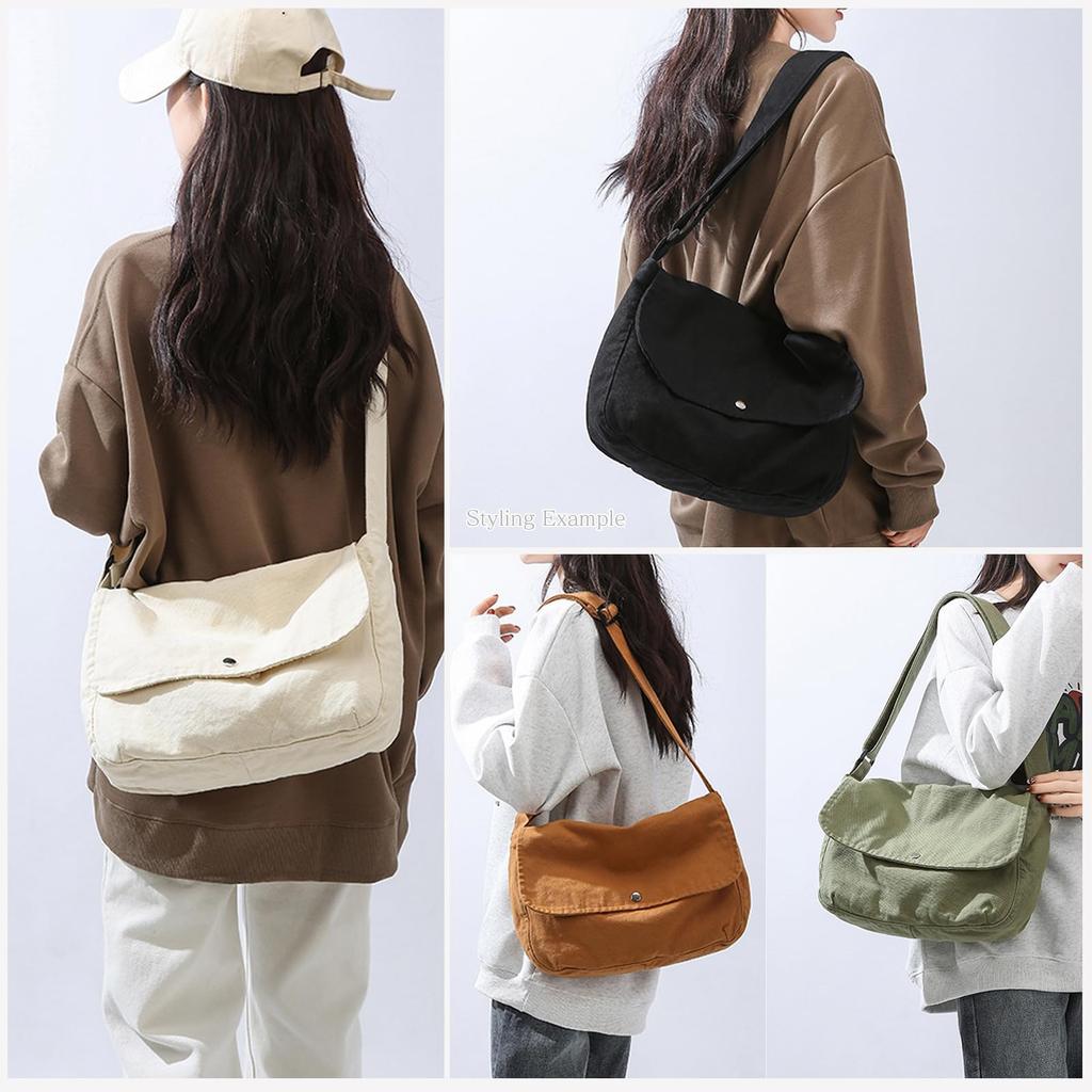 Multipurpose Shoulder Bag, Large Capacity, Plain, Women's Bag, Cute, Lightweight, Durable, Perfect for Students and Commuters (black)