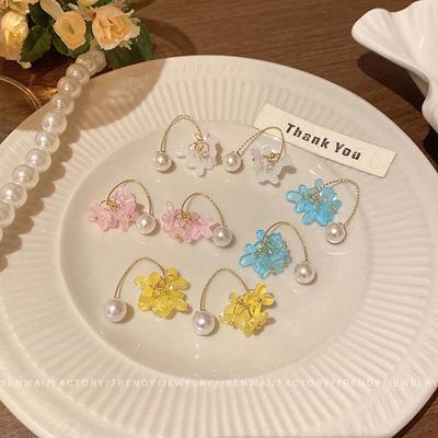 Osmanthus Pearl Earrings Women's Spring and Summer Sweet Super Fairy Stud Earrings Temperament Mori Earrings
