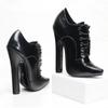 Scarpe con Tacco Alto da 6 Pollici Allacciatura Punta Acuta Unisex Fetishheels Vintage Drag Queen Pump