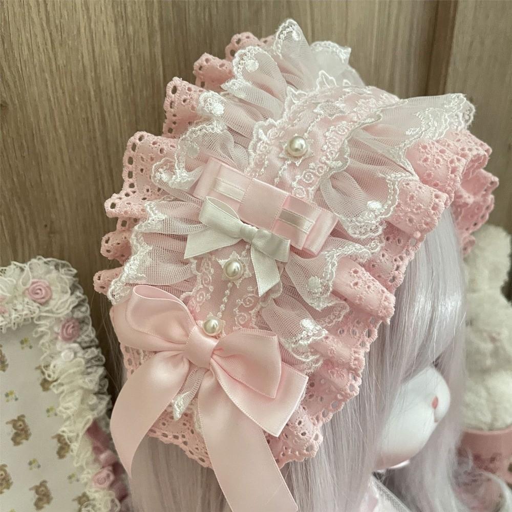 Ribbon Bowknot Cosplay Headdress Lace Head Wrap New Lolita Wing Angel Headband Headwear