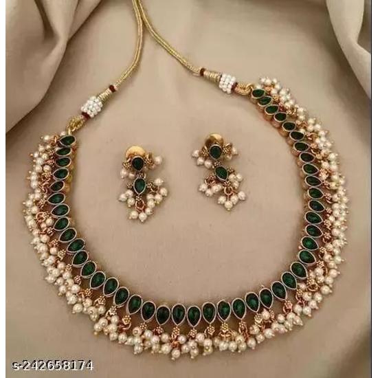 

Последнее южно-индийское модное позолоченное каменное колье с шипами и серьгами, традиционные храмовые украшения