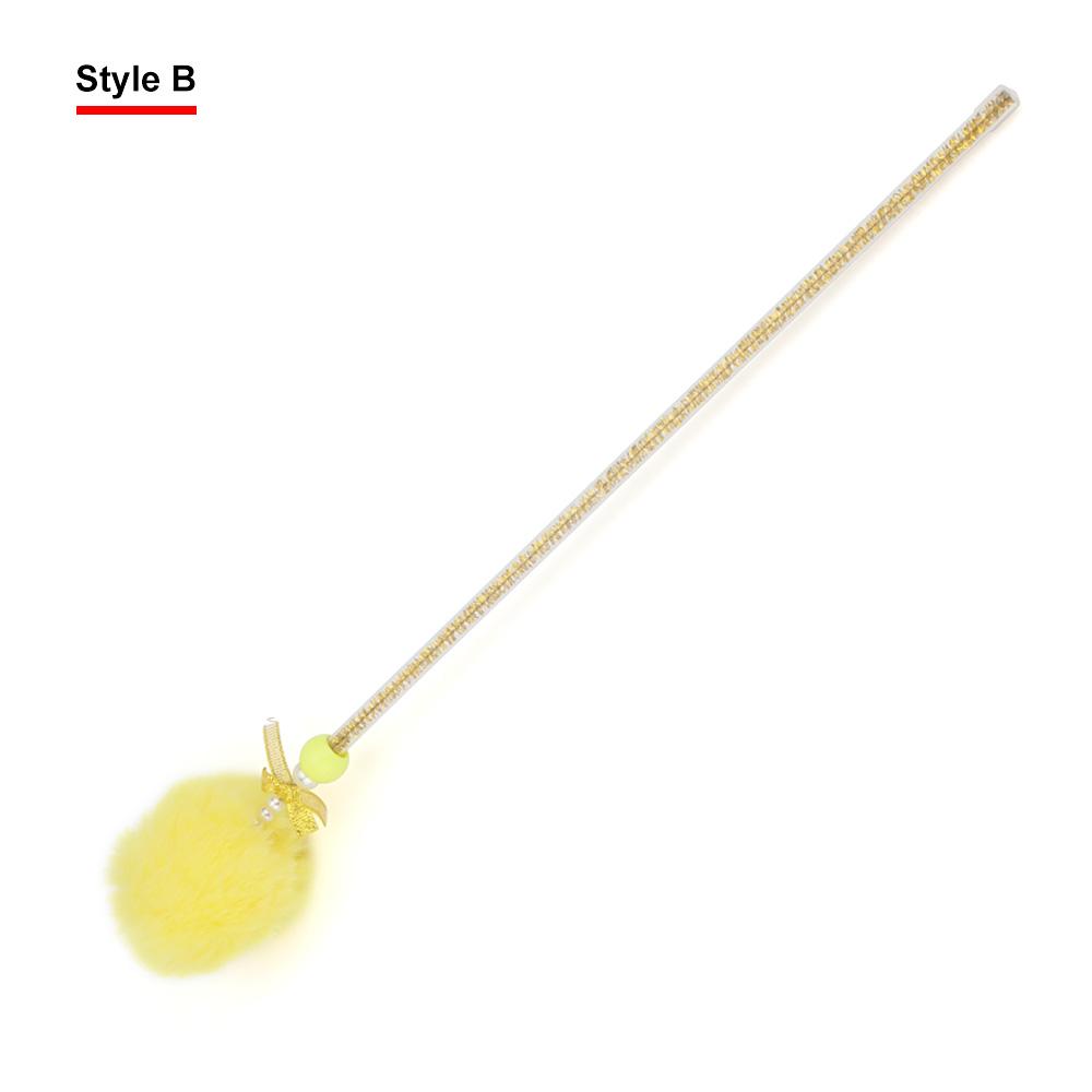 Short Cute Plush Ball Cat Teaser Paw Stick Wand Kitten Toy Pet Supplies