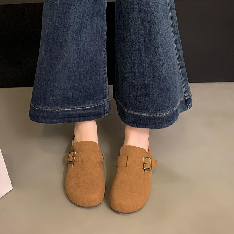 CRLAYDK Women's Footbed Comfortable Slip On Mules House Slippers With Arch Support Ladies Suede Backless Casual Slides Shoes