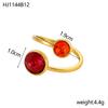 CARLIDANA Delicate Round Zirconia Stainless Steel Gold Color Adjustable Fashion Open Ring High Quality Chic Women Jewelry