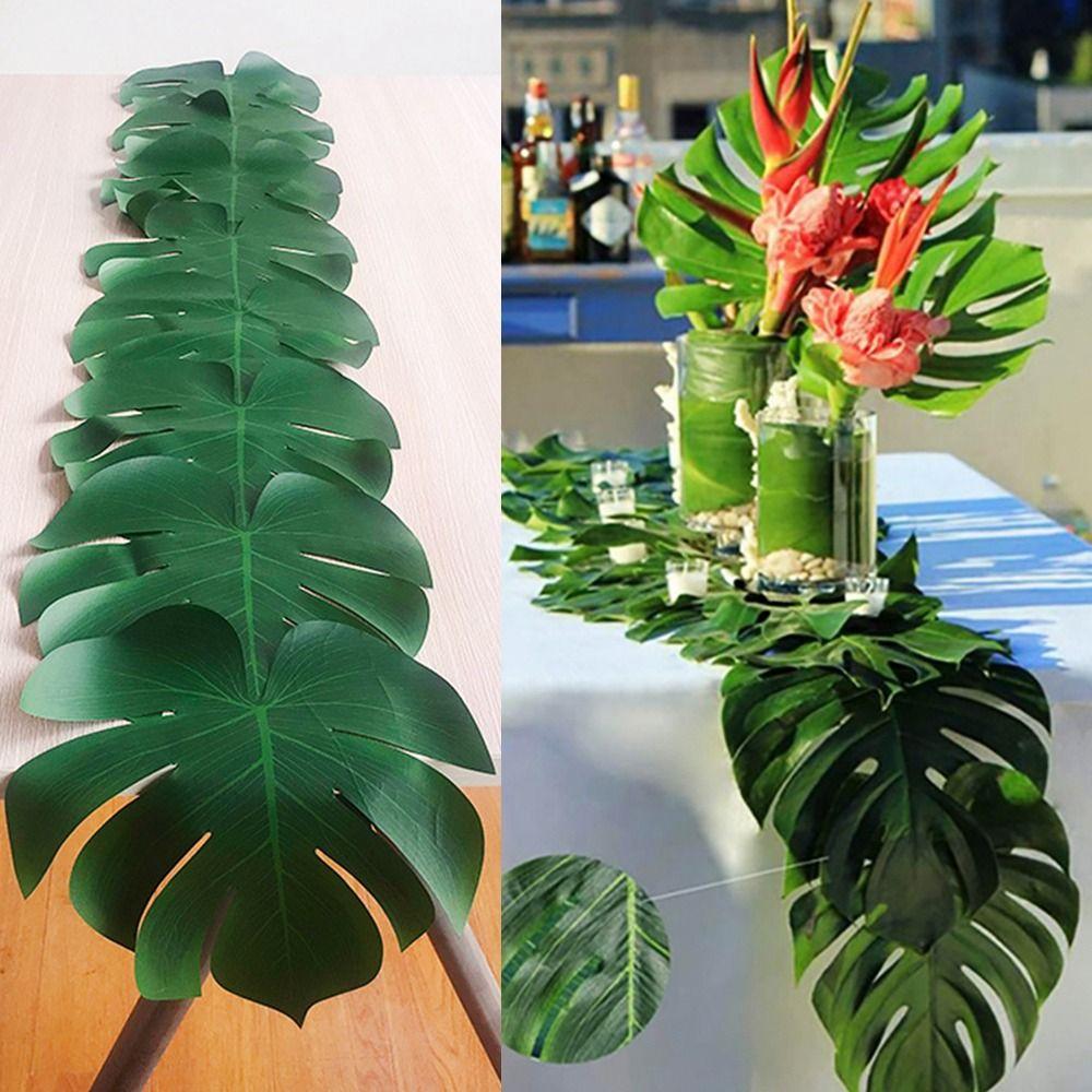 Grüne Partei Tischpflanzendeko Hawaii Stil Blumenarrangement Matte Dschungel Strand Themenparty