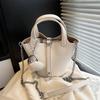 New Pink Milkshake Cabbage Basket Bag, Free Silk Scarf Bag, Women's Premium Texture Bucket Bag, Portable Women's Bag.