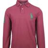 Polo Ralph Lauren Solid Color Big Pony Embroidered Logo Long Sleeve Polo Shirt Men Tops Burgundy 710675993-012