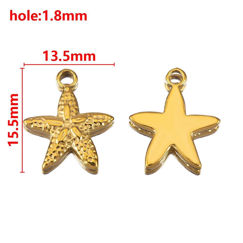 5pcs Stainless Steel Summer Starfish Sea Star Charms for DIY Earring Jewelry Materials Making Pendants Supplies Crafts Wholesale