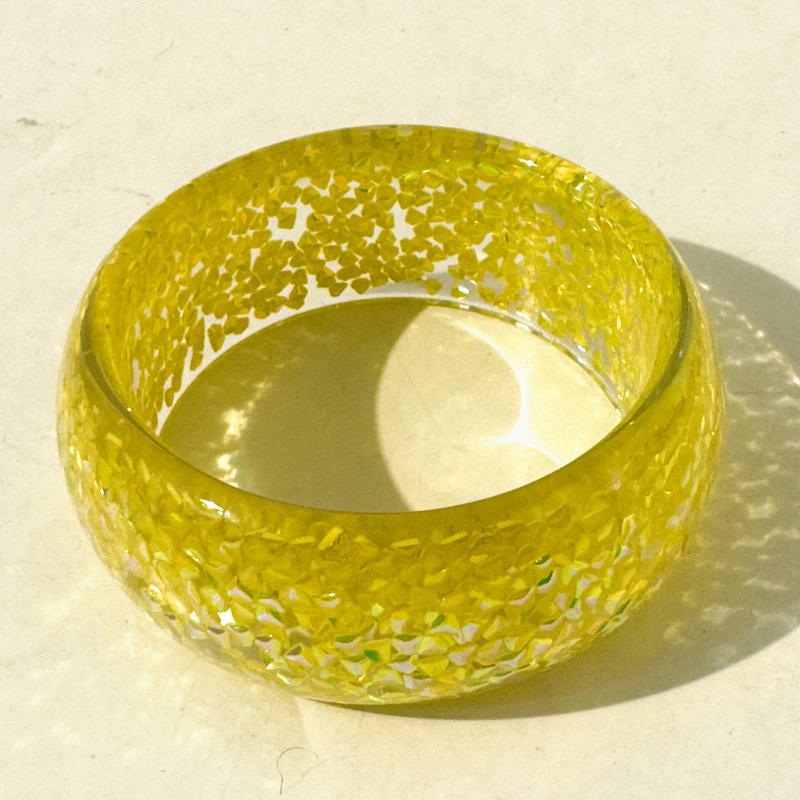 Accessories, exaggerated round resin glitter bracelets, transparent bracelets wholesale